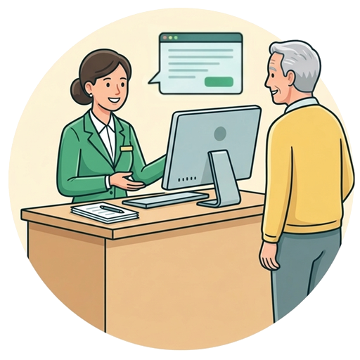 Staff adds customer to queue